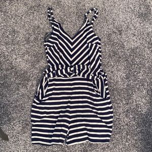Navy and Blue Tie Short Romper